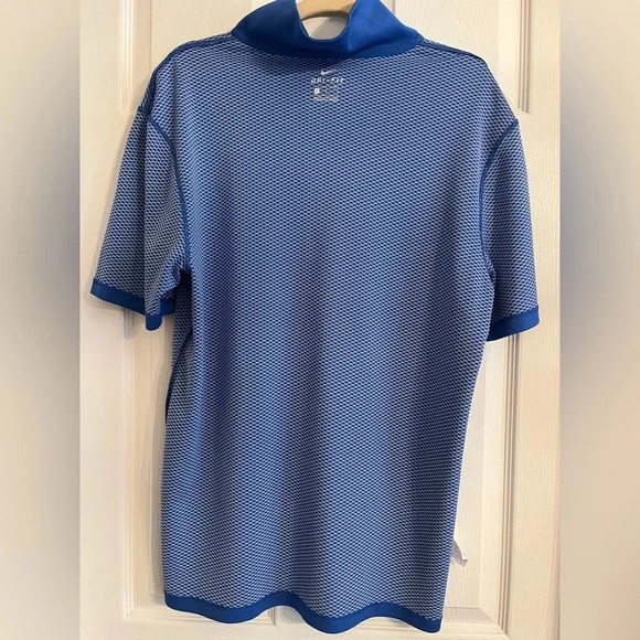 Nike Golf Dri Fit Blue Polo Shirt Short Sleeves Men size L 100% Polyester‎ - Picture 5 of 8
